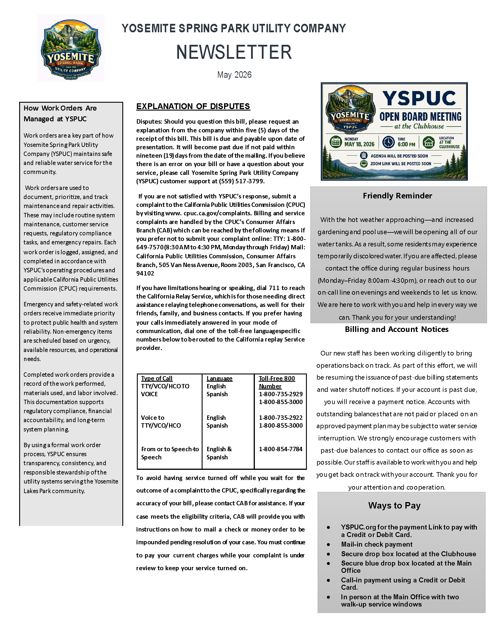 May 2026 Newsletter